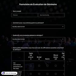 Modèle de Formulaire de Evaluation de Séminaire