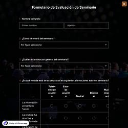 Plantilla de Formulario de Evaluación de Seminario