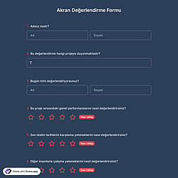 Akran Değerlendirme Formu Şablonu