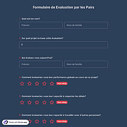 Modèle de formulaire d'évaluation par les pairs