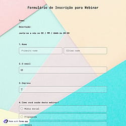 Modelo de Formulário de Inscrição Para Webinar