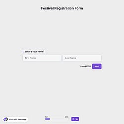 Festival Registration Form Template