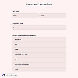 Event Lead Capture Form Template