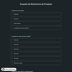 Modèle de Enquête de Recherche de Produits