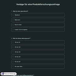 Vorlage für eine Produktforschungsumfrage