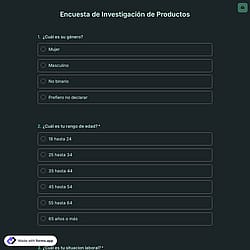 Plantilla de Encuesta de Investigación de Productos