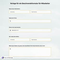 Vorlage für Mitarbeiterbeschwerdeformular