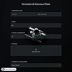 Modèle de formulaire de concours photo