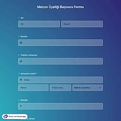 Mezun Üyeliği Başvuru Formu Şablonu