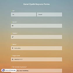 Genel Üyelik Başvuru Formu Şablonu