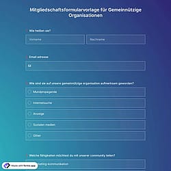 Mitgliedschaftsformularvorlage für Gemeinnützige Organisationen