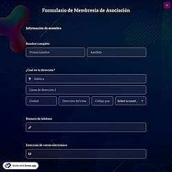 Plantilla de Formulario de Membresía de Asociación