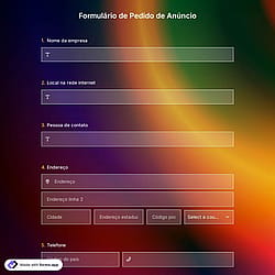 Modelo de Formulário de Pedido de Anúncio