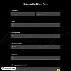 Business Card Order Form Template