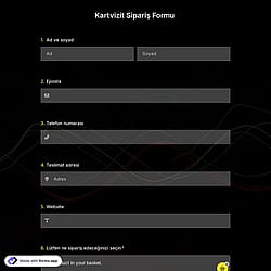 Kartvizit Sipariş Formu Şablonu