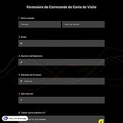 Modèle de Formulaire de Commande de Carte de Visite