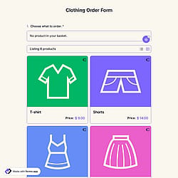 Clothing Order Form Template