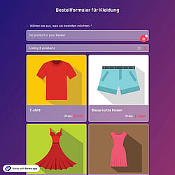 Bestellformular für Kleidung Vorlage