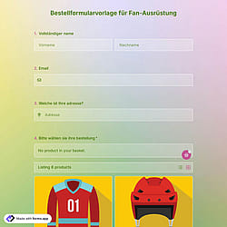 Bestellformularvorlage für Fan-Ausrüstung