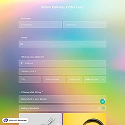 Online Delivery Order Form Template