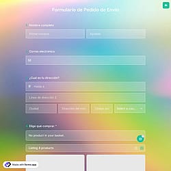 Plantilla de Formulario de Pedido de Envío