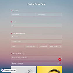 PayPal Order Form Template