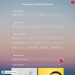 Plantilla de Formulario de Pedido de PayPal