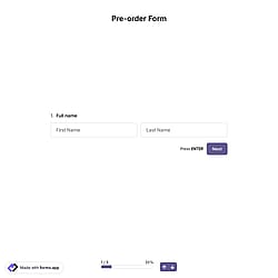 Pre-order Form Template