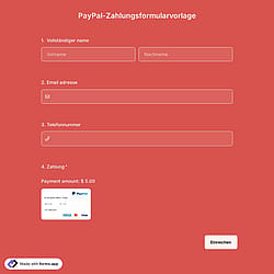 PayPal-Zahlungsformularvorlage