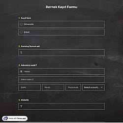Dernek Kayıt Formu Şablonu