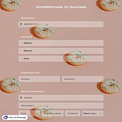 Vorlage für ein Buchclub-Registrierungsformular
