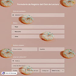 Plantilla de Formulario de Registro del Club de Lectura