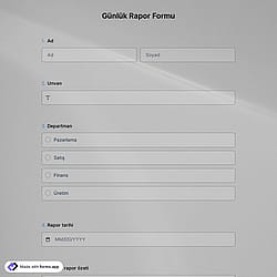 Günlük Rapor Formu Şablonu