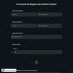 Modèle de Formulaire de Rapport de Incident Scolaire