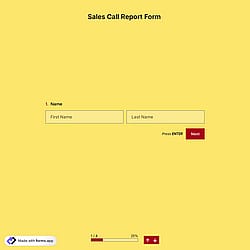 Sales Call Report Form Template