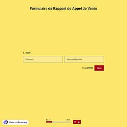 Modèle de Formulaire de Rapport de Appel de Vente