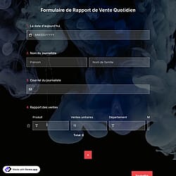 Modèle de Formulaire de Rapport de Vente Quotidien