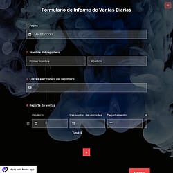 Plantilla de Formulario de Informe de Ventas Diarias