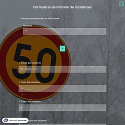 Plantilla de formulario de reporte de incidentes