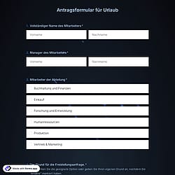 Antragsformular für Urlaub
