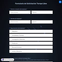 Plantilla de Formulario de Solicitud de Tiempo Libre