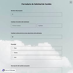 Plantilla de Formulario de Solicitud de Cambio
