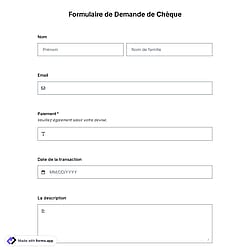 Modèle de Formulaire de Demande de Chèque
