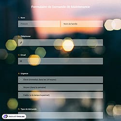 Modèle de formulaire de demande de maintenance