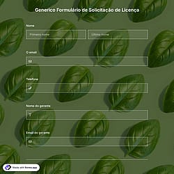 Modelo de Generico Formulário de Solicitação de Licença