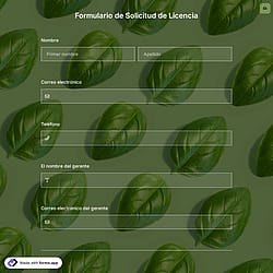 Plantilla de Formulario de Solicitud de Licencia