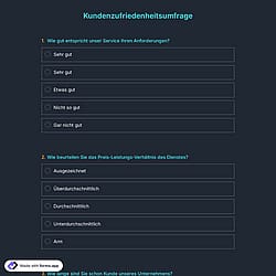 Vorlage für eine Umfrage zur Kundenzufriedenheit