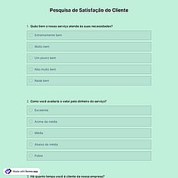 Modelo de Pesquisa de Satisfação do Cliente