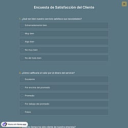 Plantilla de Encuesta de Satisfacción del Cliente