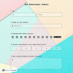 Üye Memnuniyeti Anketi Şablonu